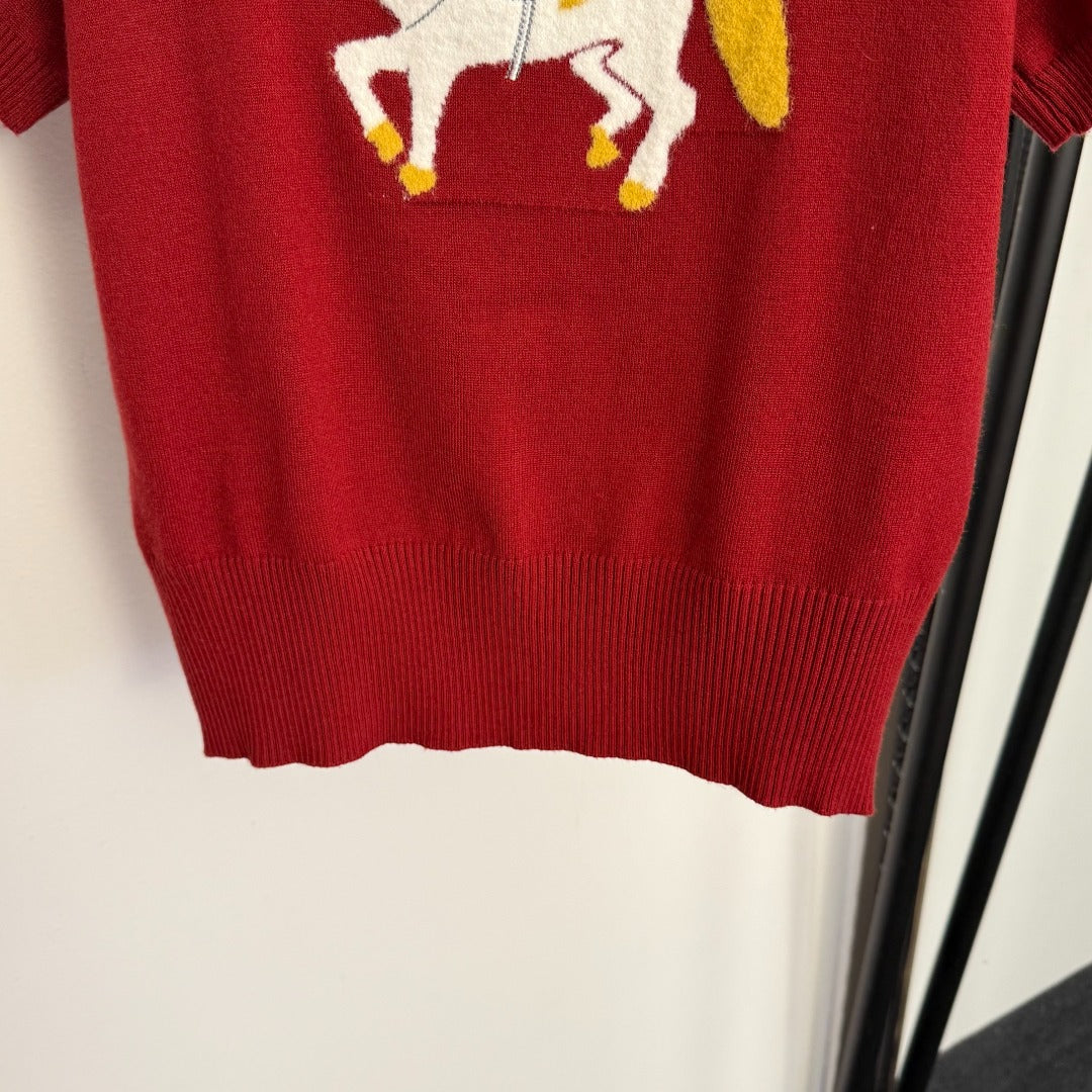 MIUMIU 26S SHORT SLEEVE KNIT SWEATER 1028
