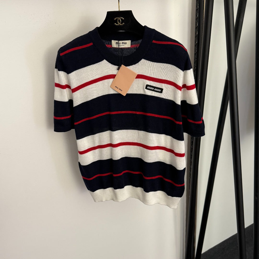 MIUMIU 26S SHORT SLEEVE KNIT SWEATER 1026