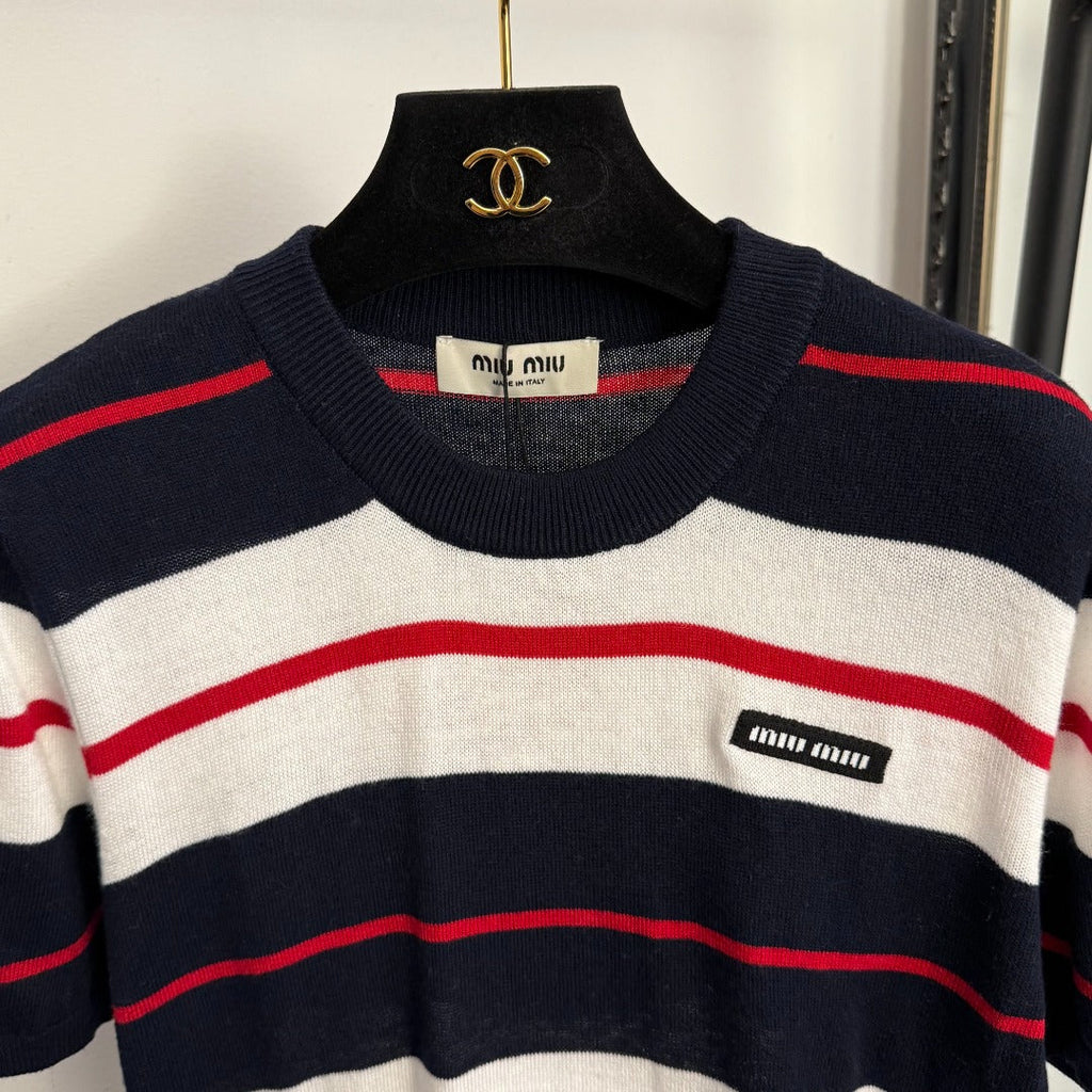 MIUMIU 26S SHORT SLEEVE KNIT SWEATER 1026