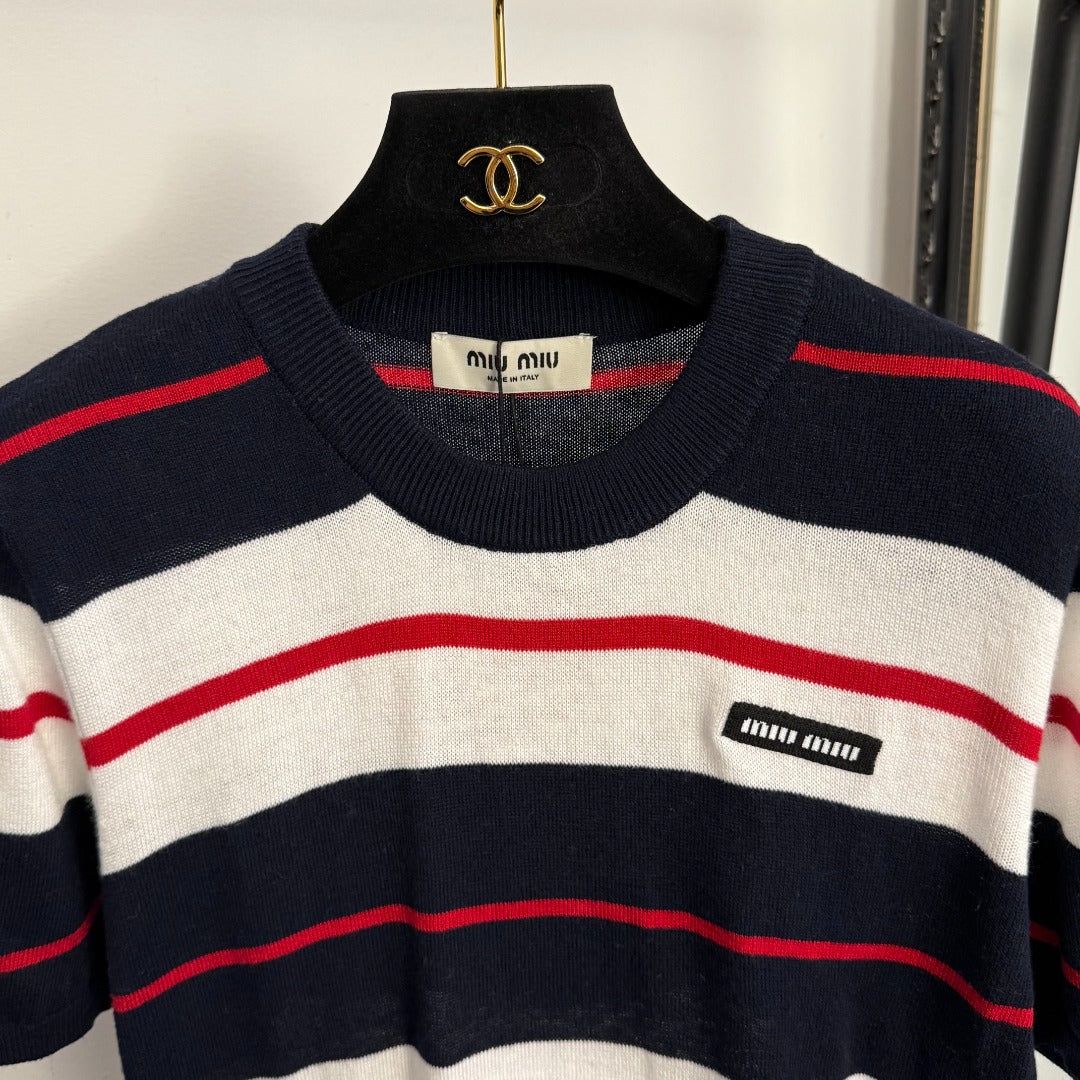 MIUMIU 26S SHORT SLEEVE KNIT SWEATER 1026