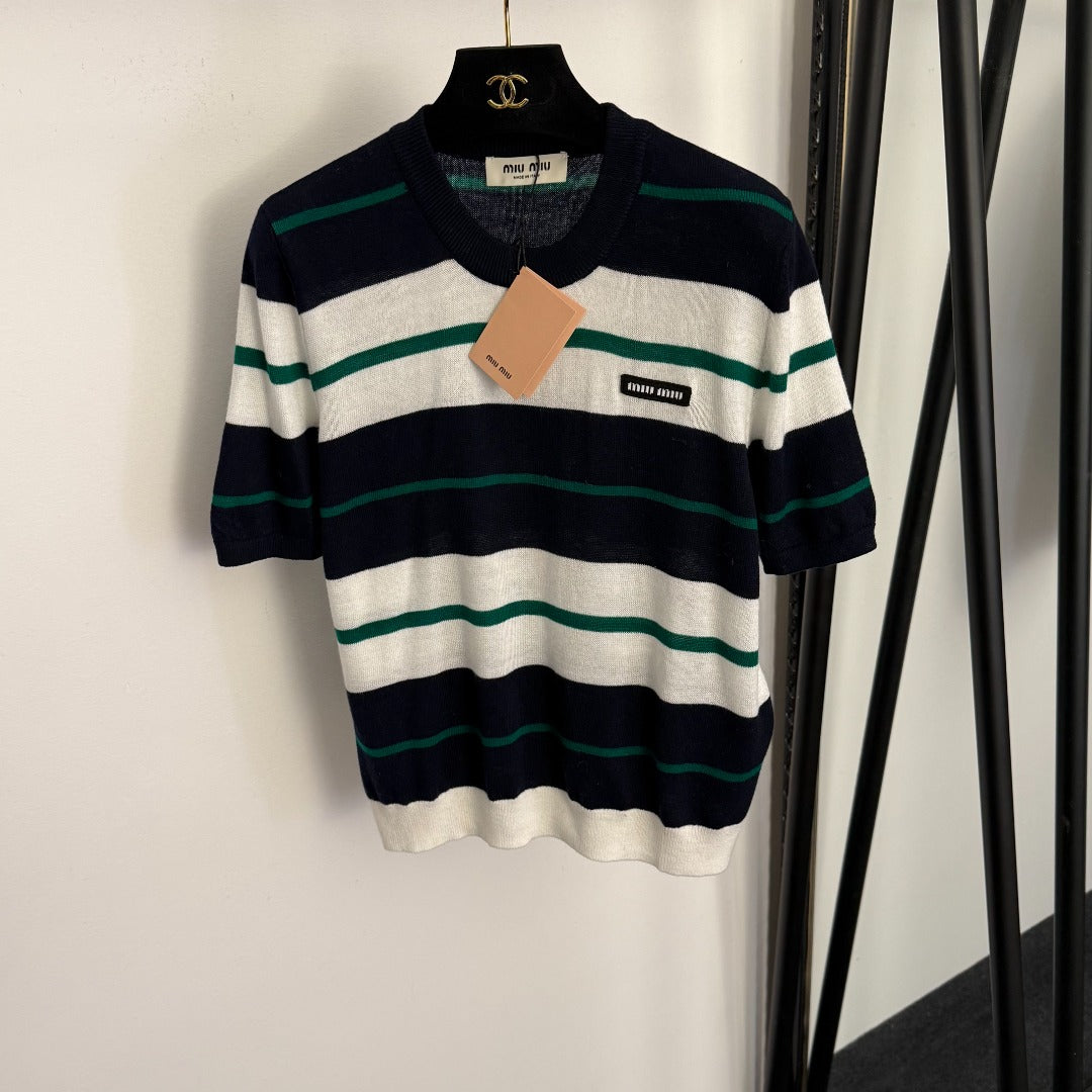 MIUMIU 26S SHORT SLEEVE KNIT SWEATER 1027