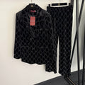 GUCCI 26S VELVET BLAZER AND PANTS SET 184