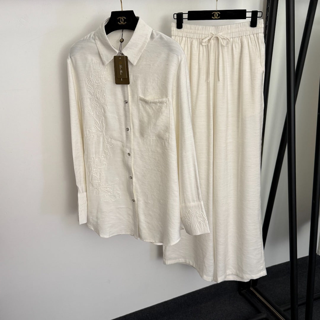 LORO PIANA 26S SHIRT AND WIDE LEG PANTS SET 780
