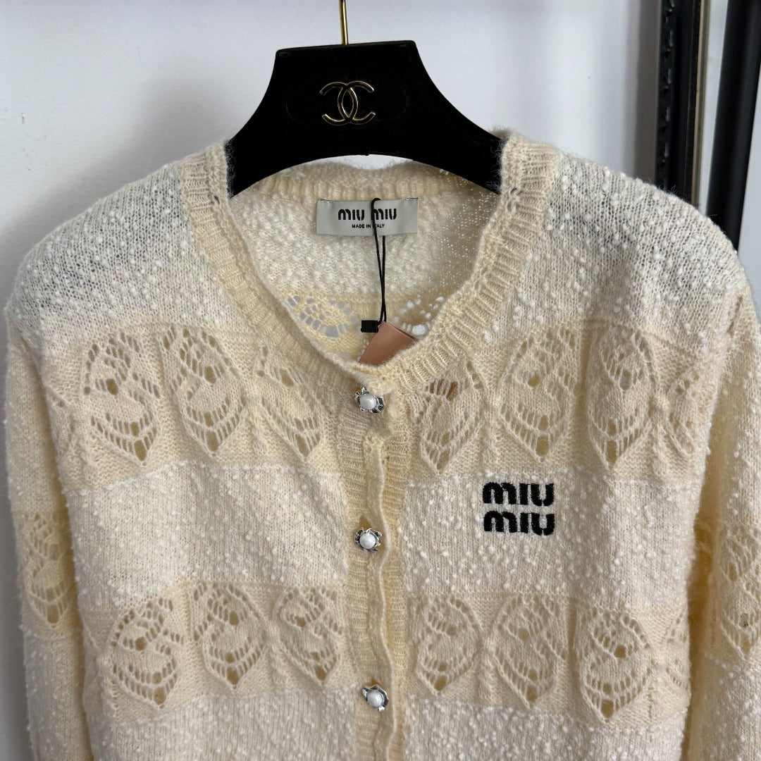 MIUMIU 26S LONG SLEEVE KNIT CARDIGAN 1024