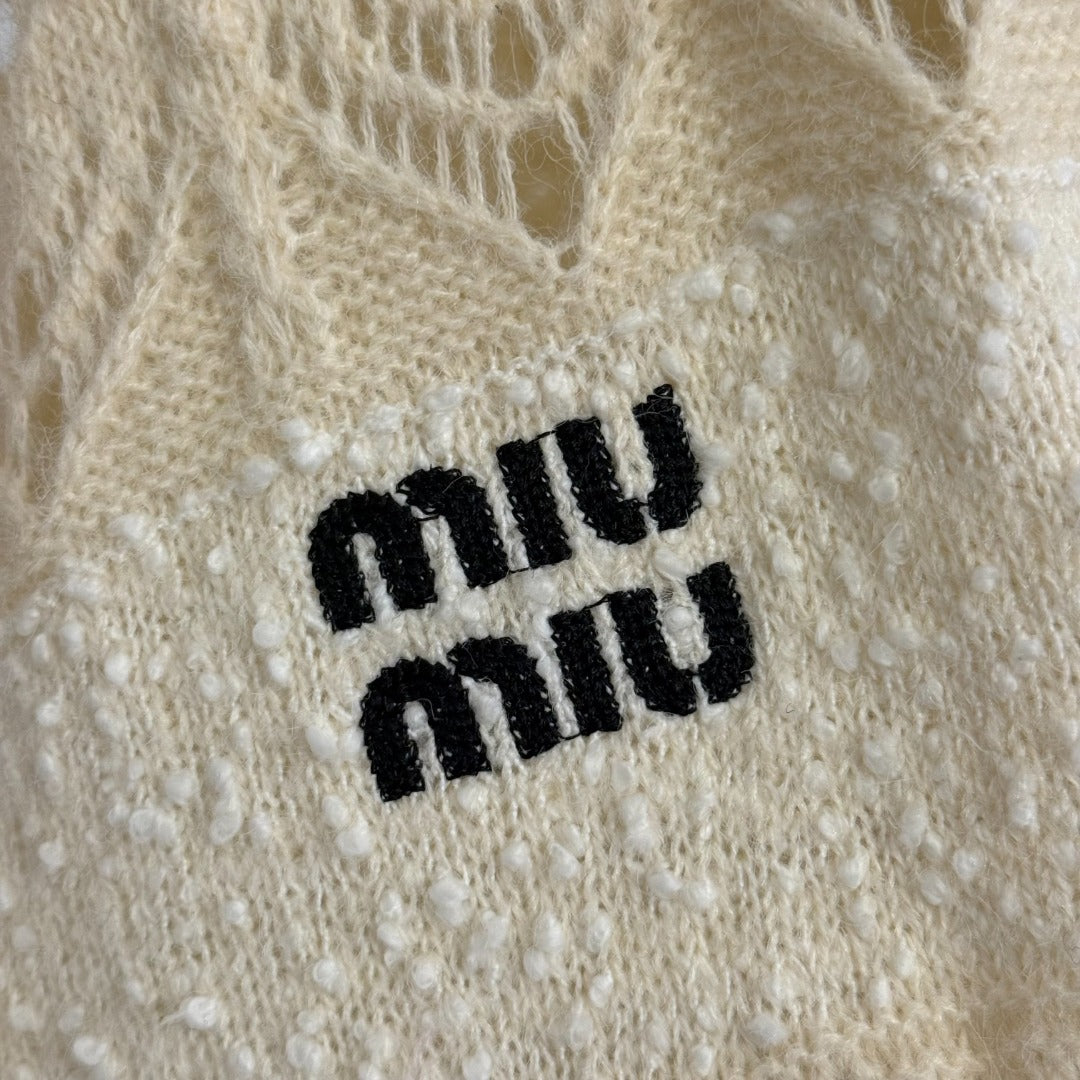 MIUMIU 26S LONG SLEEVE KNIT CARDIGAN 1024