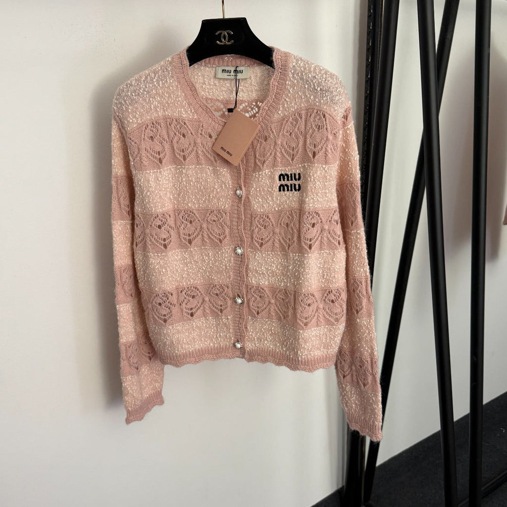 MIUMIU 26S LONG SLEEVE KNIT CARDIGAN 1025