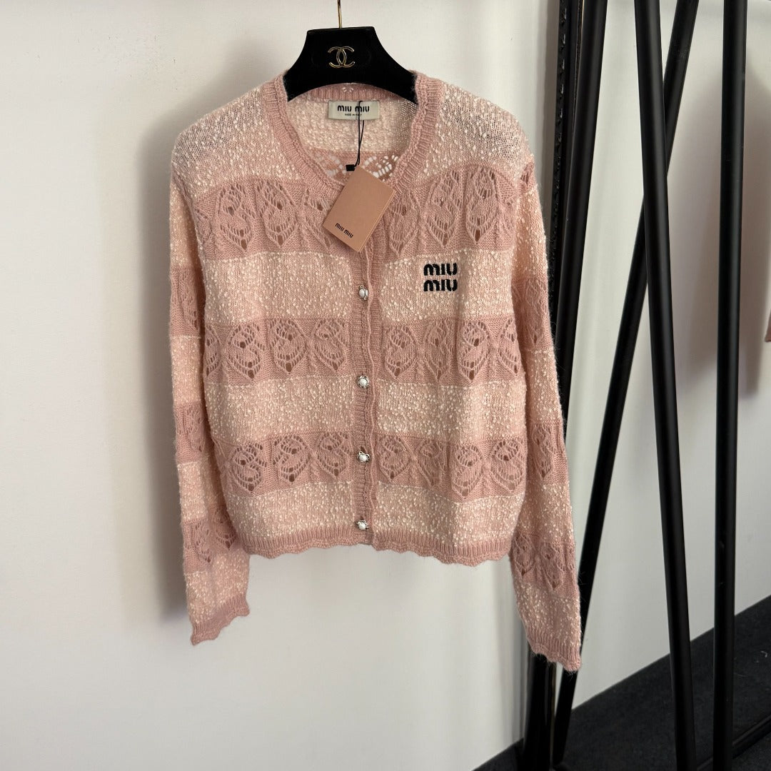MIUMIU 26S LONG SLEEVE KNIT CARDIGAN 1025