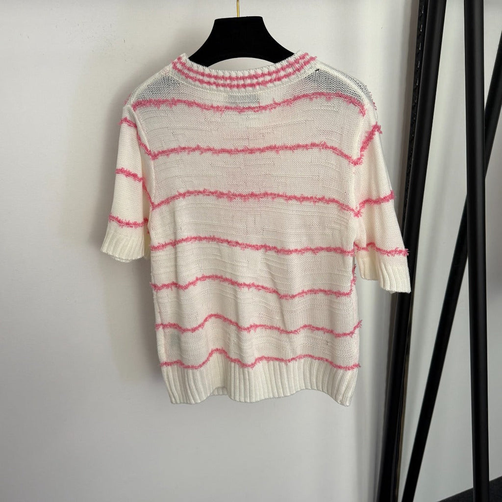 MIUMIU 26S SHORT SLEEVE KNIT TOP 1020