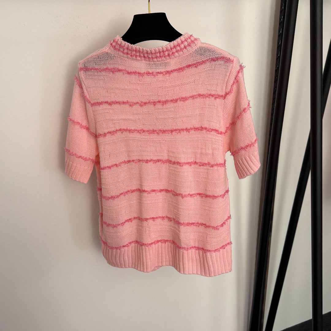 MIUMIU 26S SHORT SLEEVE KNIT TOP 1021