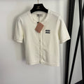 MIUMIU 26S SHORT SLEEVE CREW NECK KNIT CARDIGAN 1018