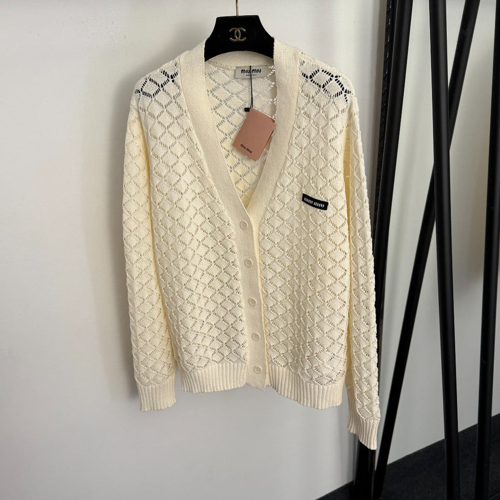 MIUMIU 26S V-NECK WOOL CARDIGAN 1015
