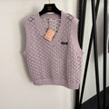 MIUMIU 26S HOLLOW OUT V-NECK VEST 1013