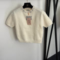 MIUMIU 26S SHORT SLEEVE KNIT TOP 1007