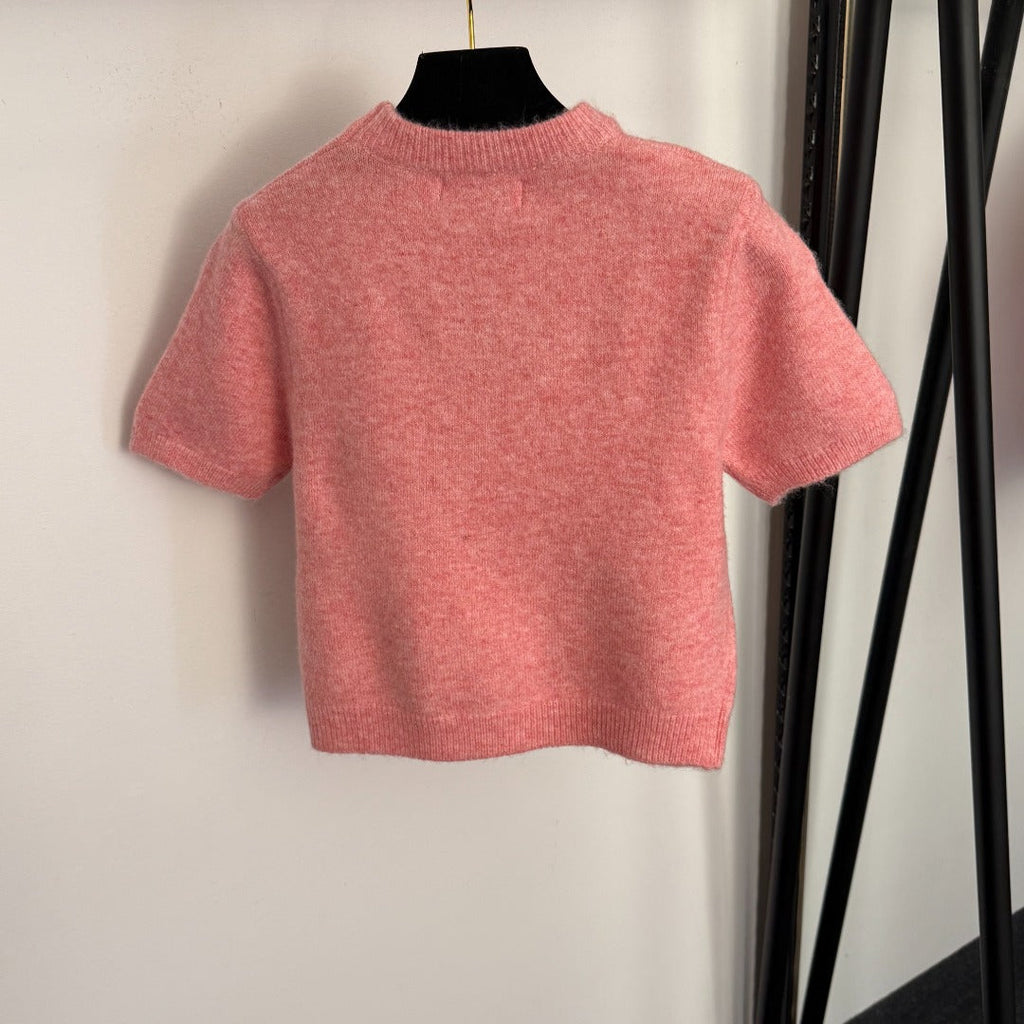 MIUMIU 26S SHORT SLEEVE KNIT TOP 1008