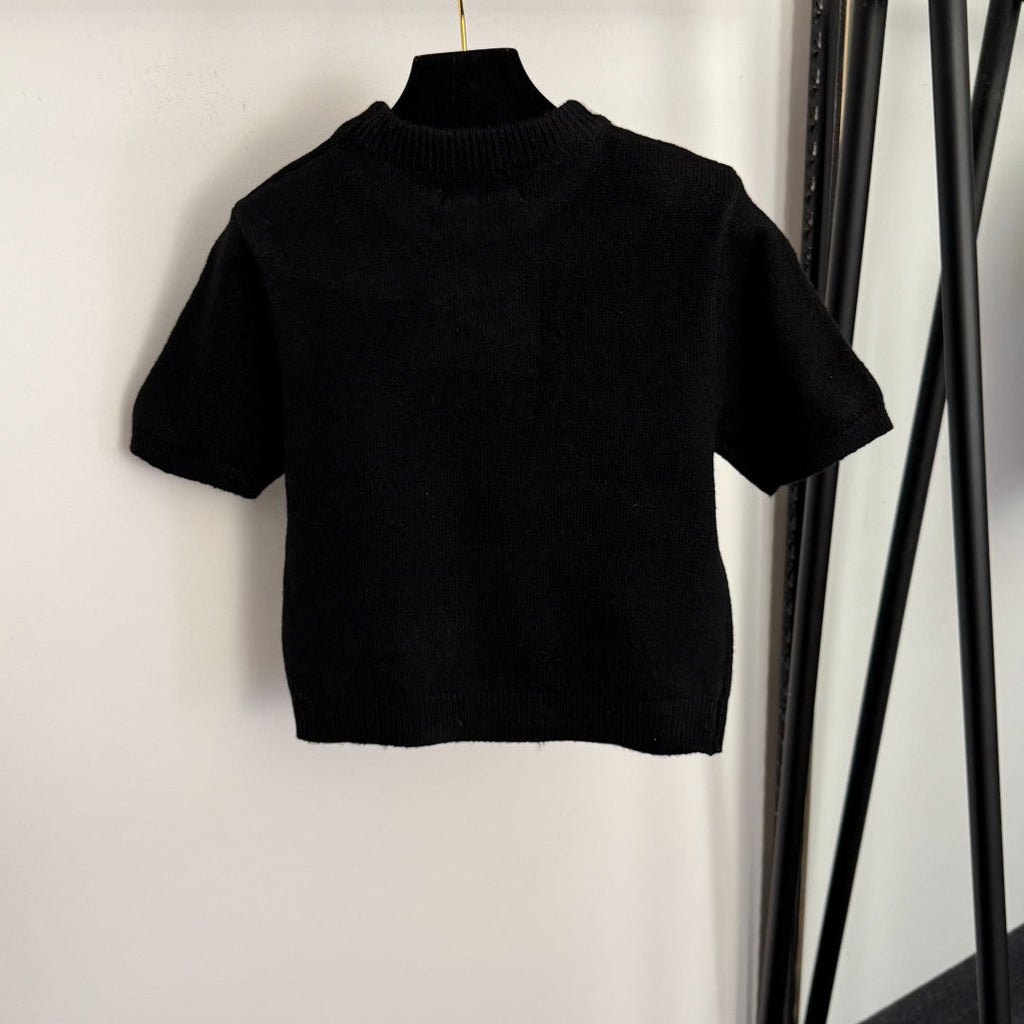 MIUMIU 26S SHORT SLEEVE KNIT TOP 1006