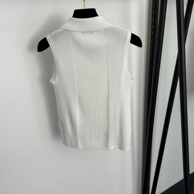 MIUMIU 26S SLEEVELESS POLO SHIRT 999