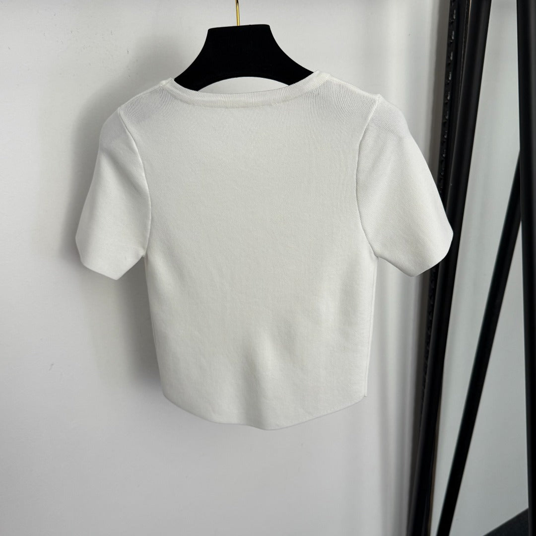 CHANEL 26S SHORT-SLEEVE SWEATER 989