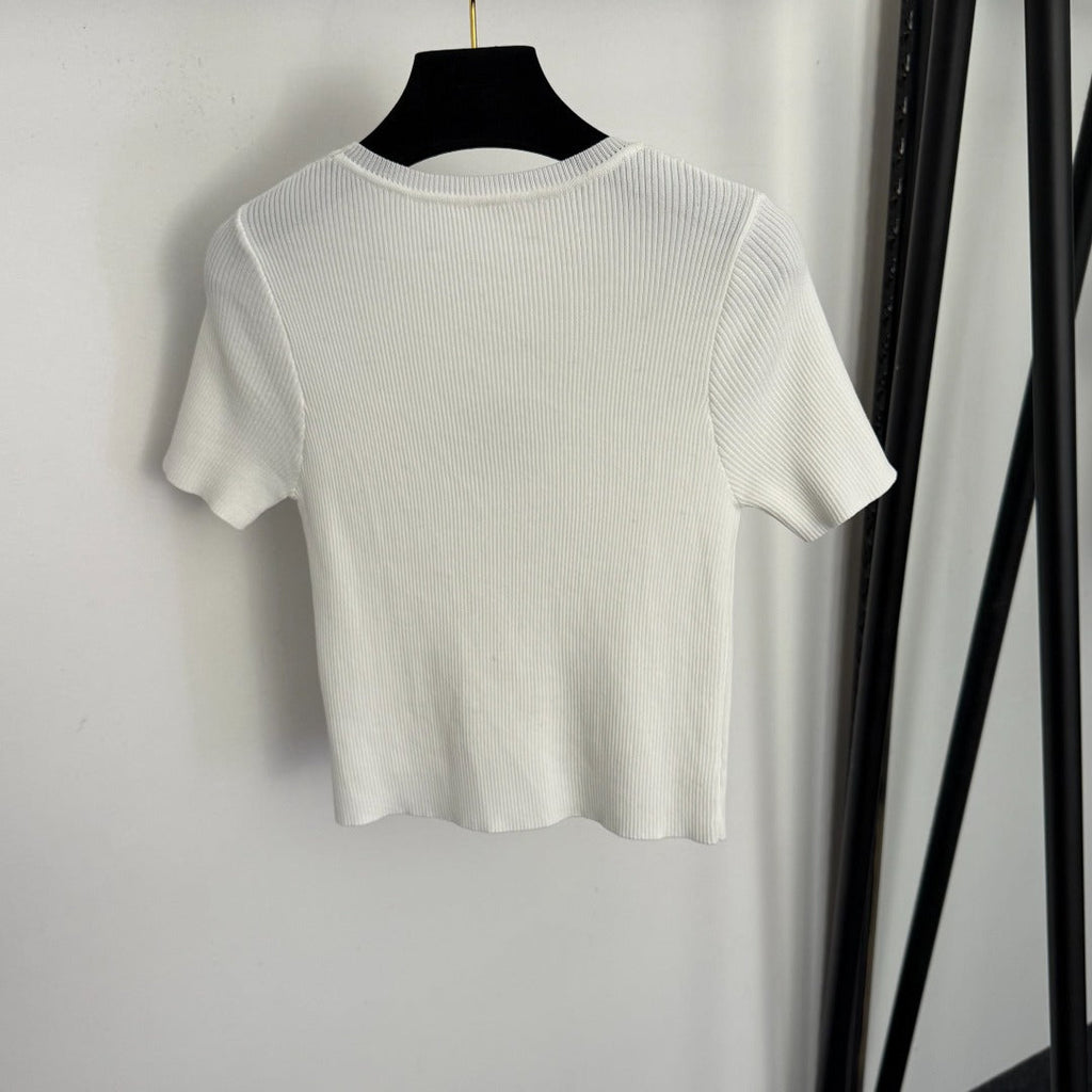 CHANEL 26S SHORT-SLEEVE SWEATER 987