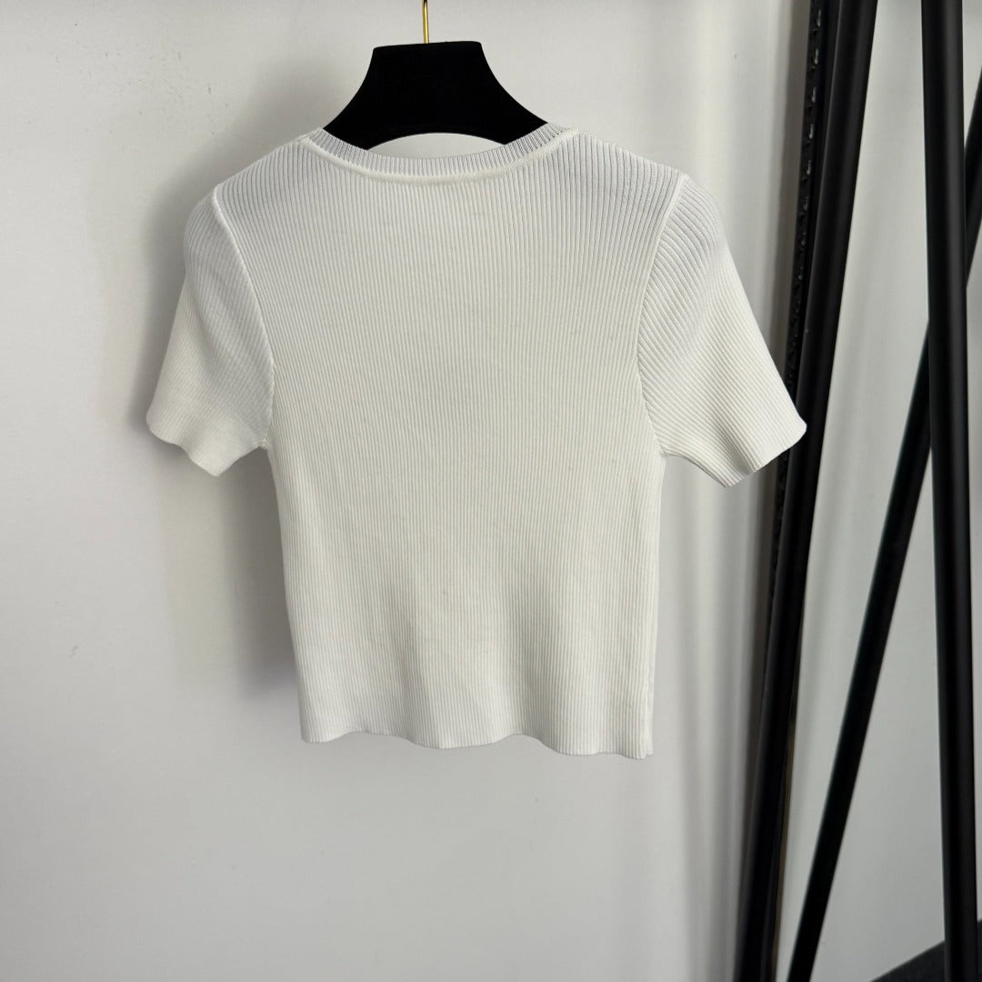 CHANEL 26S SHORT-SLEEVE SWEATER 987