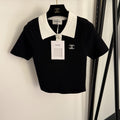 CHANEL 26S SHORT-SLEEVE KNIT POLO SHIRT 985