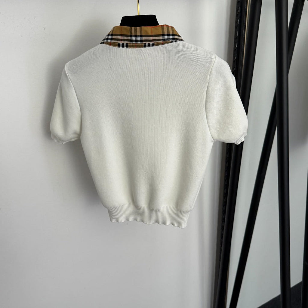 BURBERRY 26S SHORT-SLEEVE KNIT POLO SHIRT 362