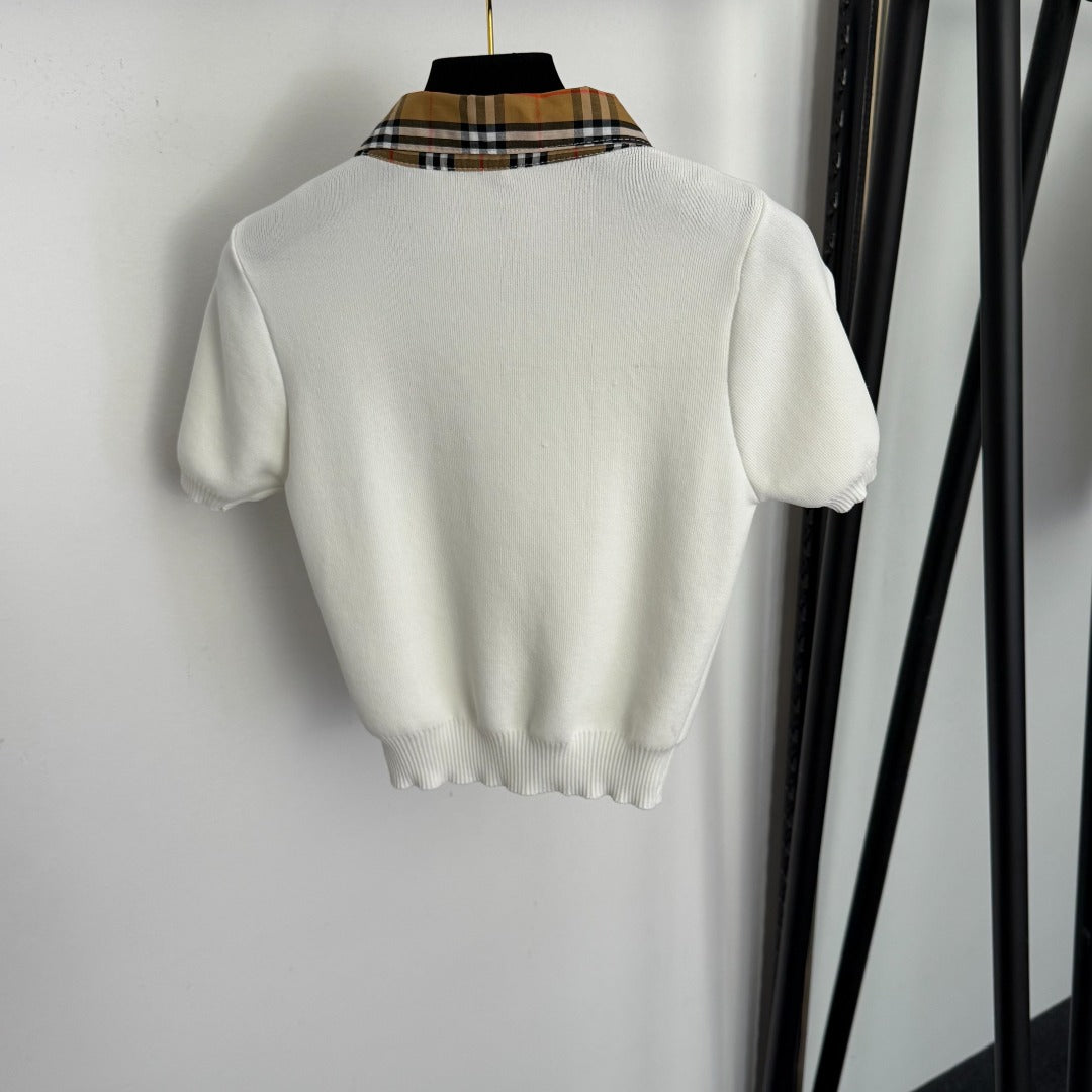 BURBERRY 26S SHORT-SLEEVE KNIT POLO SHIRT 362