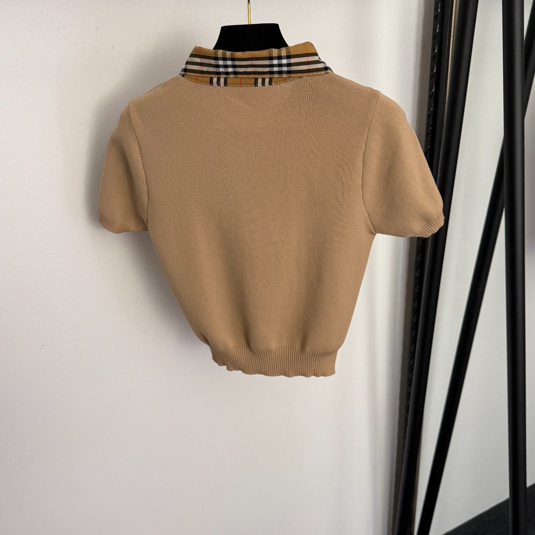 BURBERRY 26S SHORT-SLEEVE KNIT POLO SHIRT 363