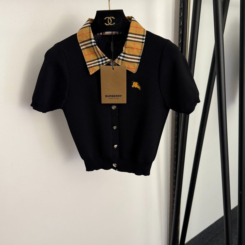 BURBERRY 26S SHORT-SLEEVE KNIT POLO SHIRT 364