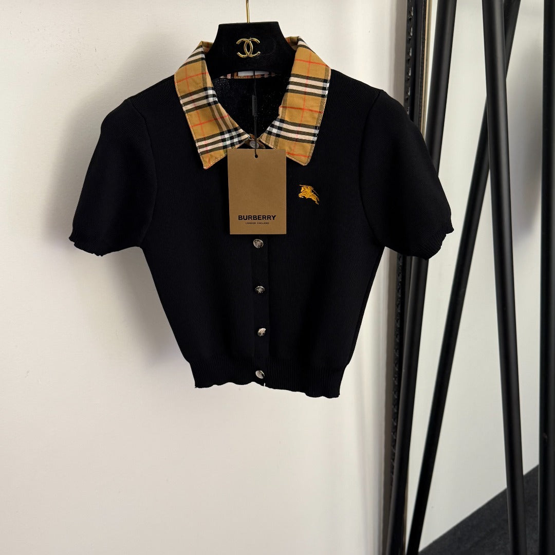 BURBERRY 26S SHORT-SLEEVE KNIT POLO SHIRT 364