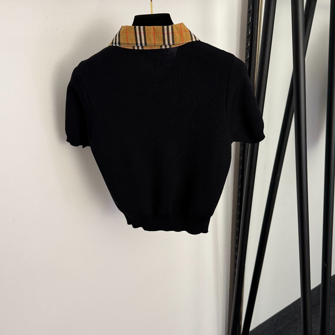 BURBERRY 26S SHORT-SLEEVE KNIT POLO SHIRT 364