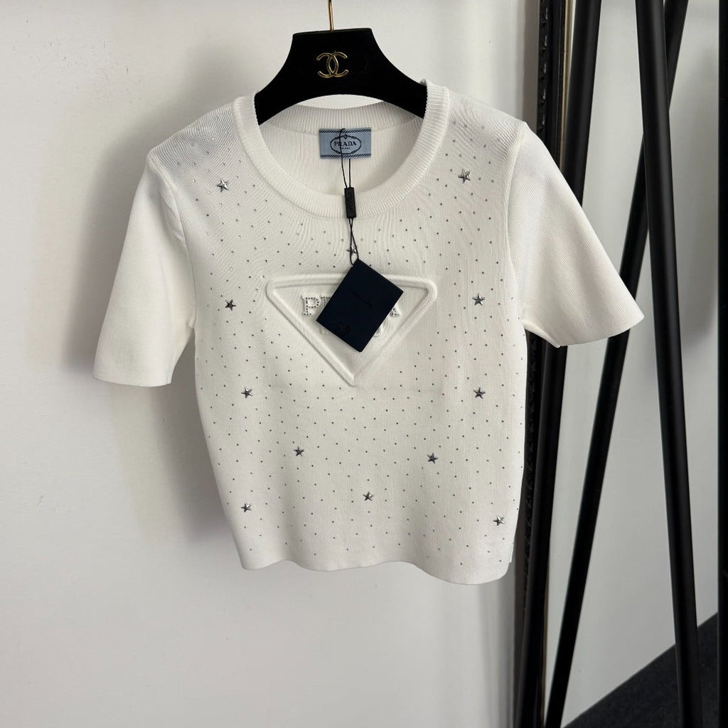 PRADA 26S SHORT SLEEVED KNIT TOP 737