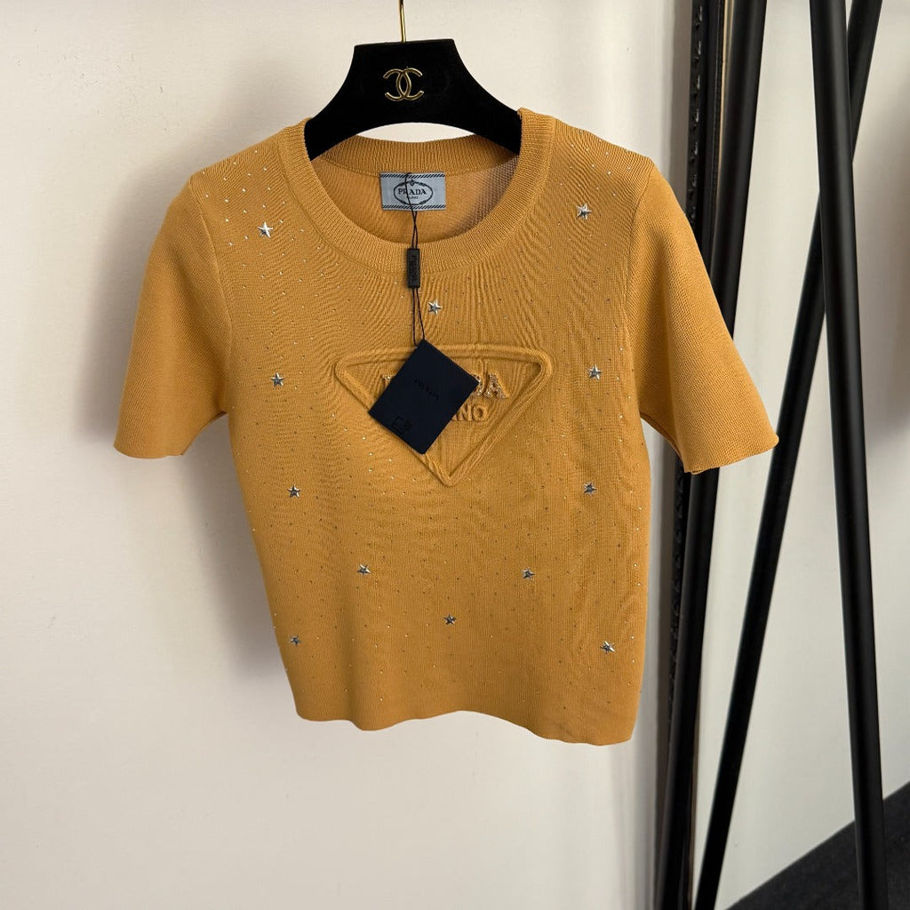 PRADA 26S SHORT SLEEVED KNIT TOP 738