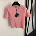 PRADA 26S SHORT SLEEVED KNIT TOP 739
