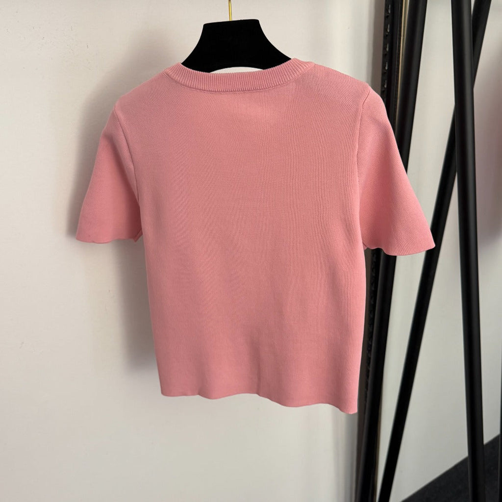 PRADA 26S SHORT SLEEVED KNIT TOP 739