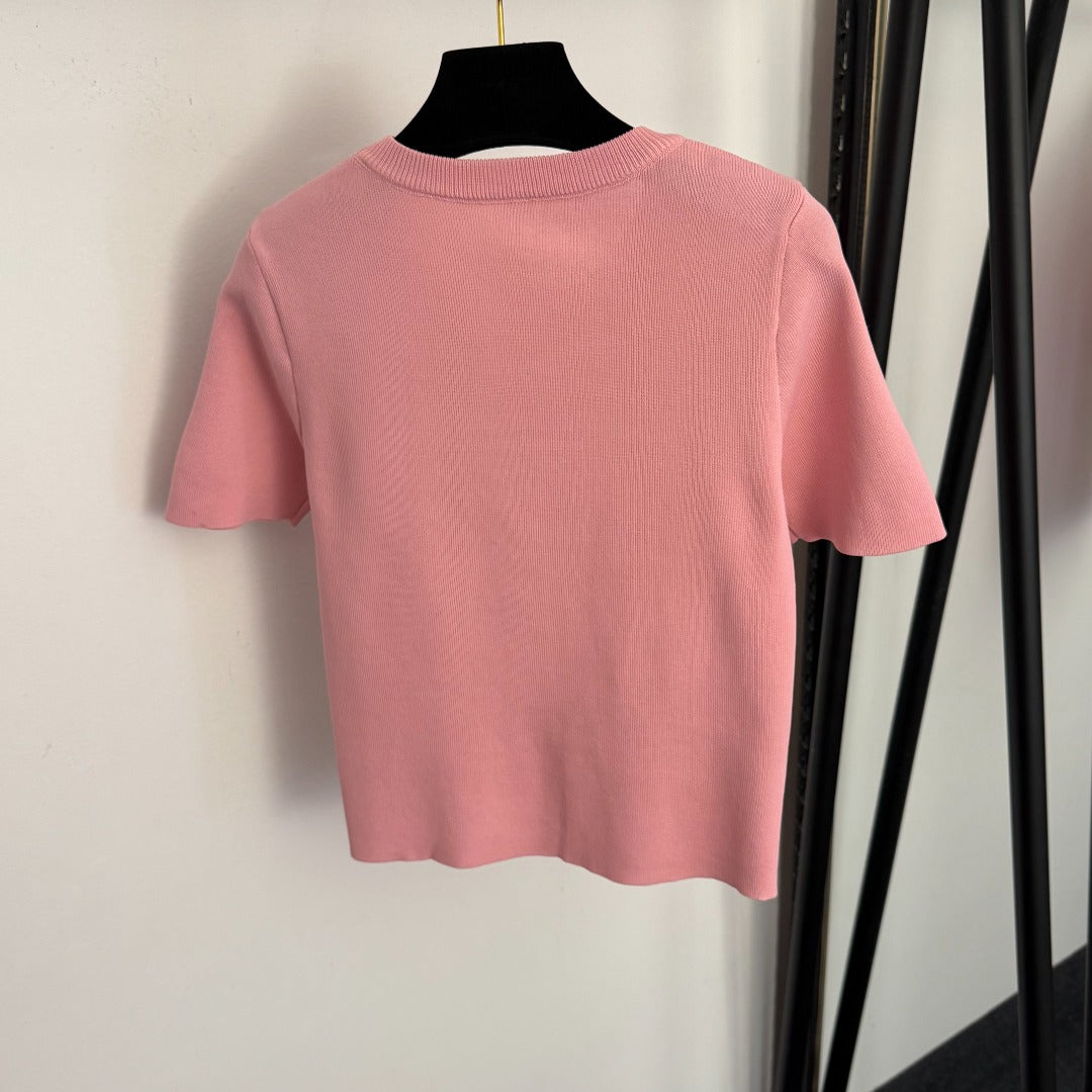 PRADA 26S SHORT SLEEVED KNIT TOP 739