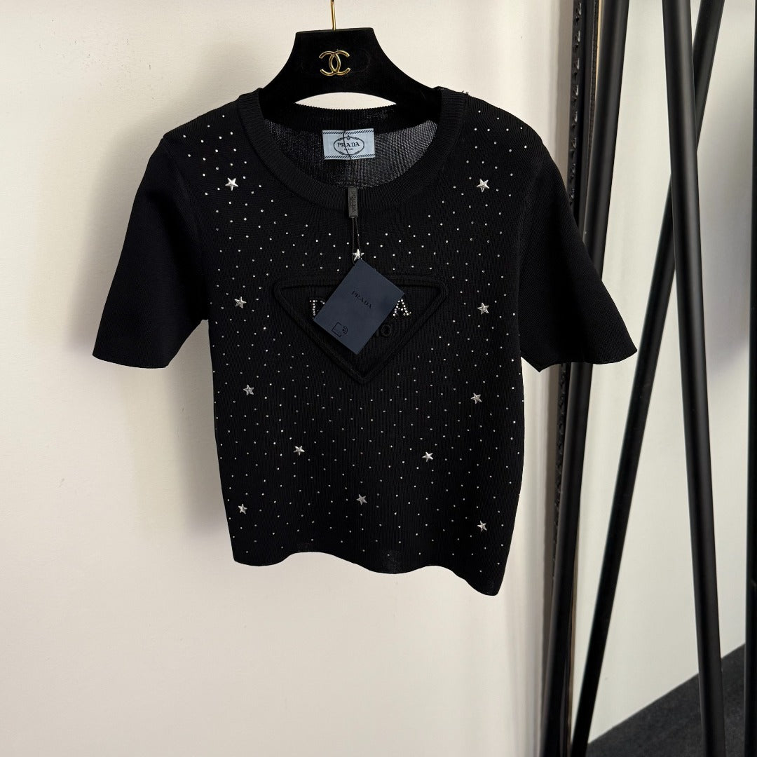 PRADA 26S SHORT SLEEVED KNIT TOP 740