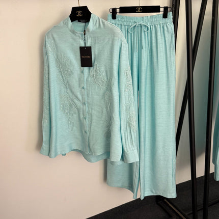 VALENTINO 26S LONG-SLEEVE SHIRT & WIDE-LEG PANTS SET 411