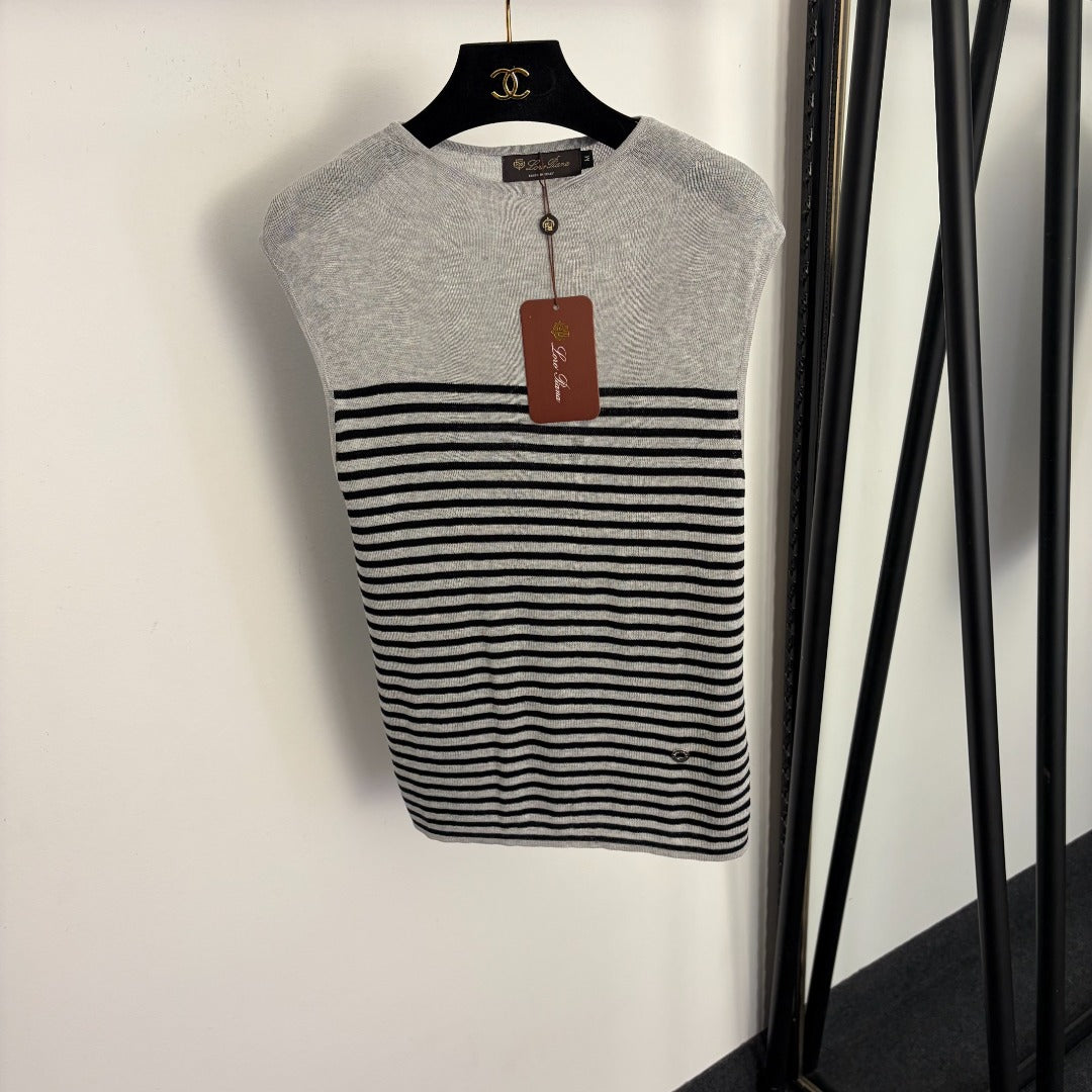 LORO PIANA 26S SLEEVELESS KNIT T-SHIRT 648