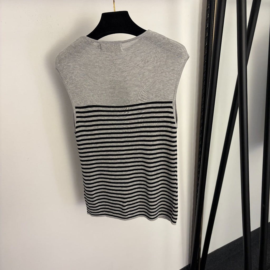 LORO PIANA 26S SLEEVELESS KNIT T-SHIRT 648