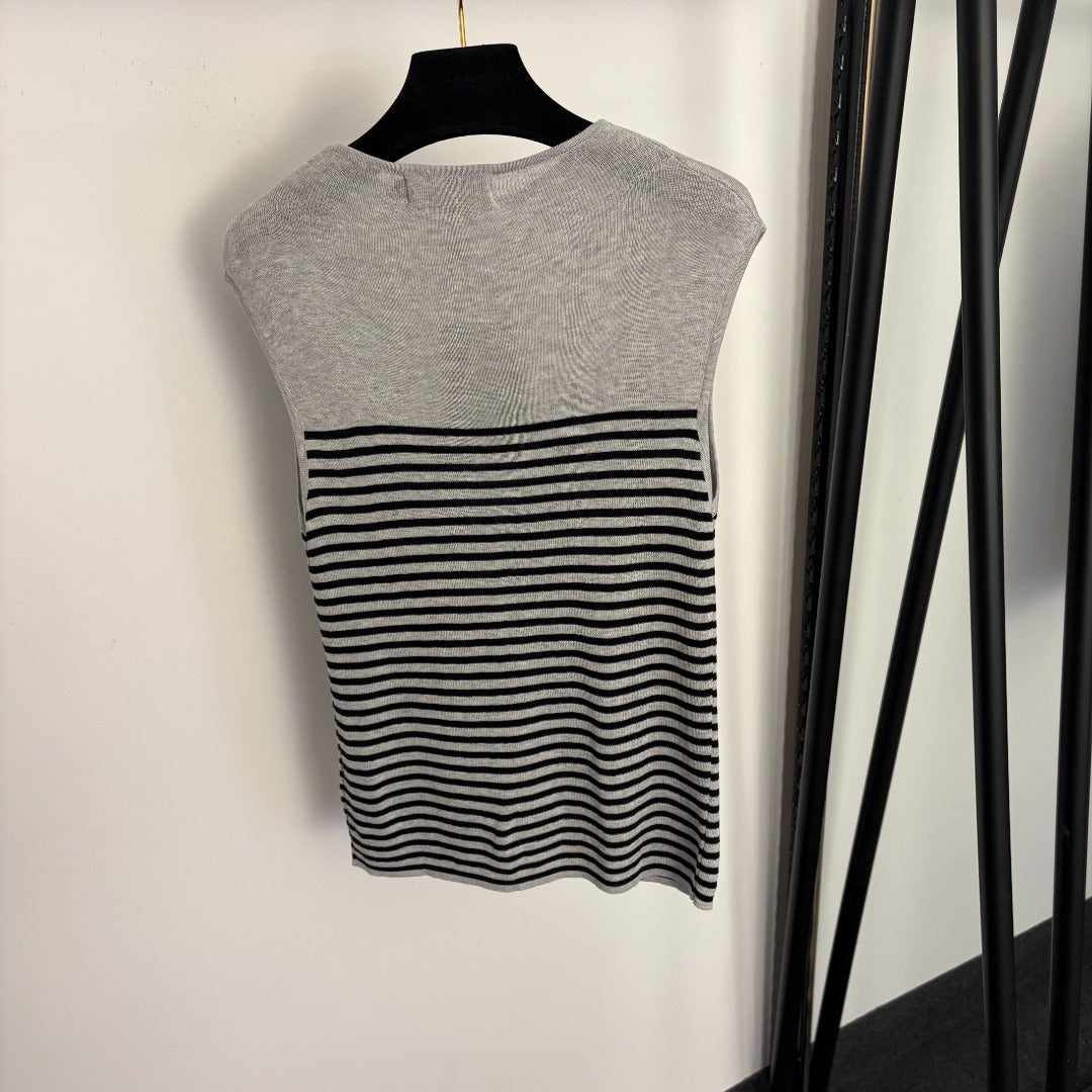 LORO PIANA 26S SLEEVELESS KNIT T-SHIRT 648