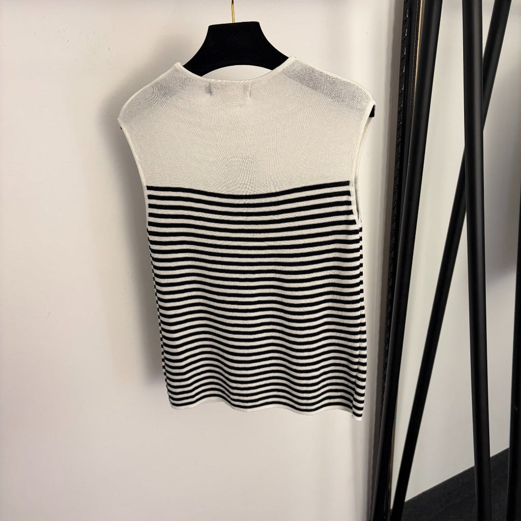 LORO PIANA 26S SLEEVELESS KNIT T-SHIRT 647