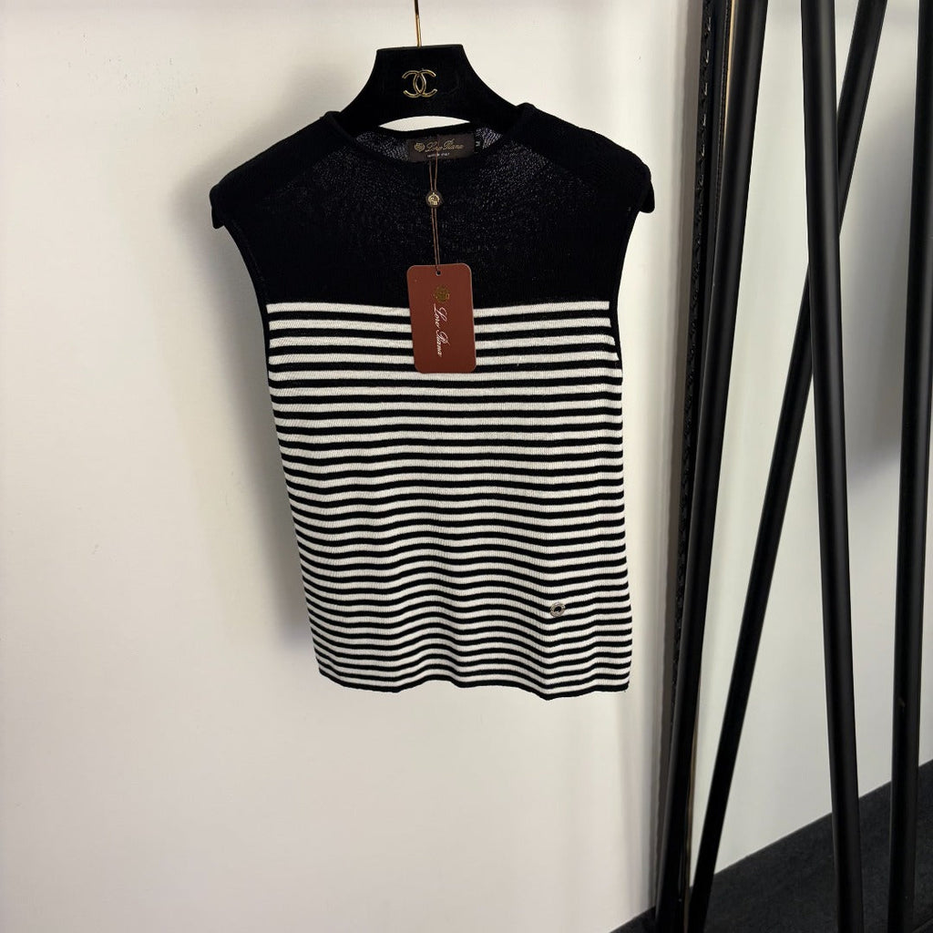 LORO PIANA 26S SLEEVELESS KNIT T-SHIRT 649