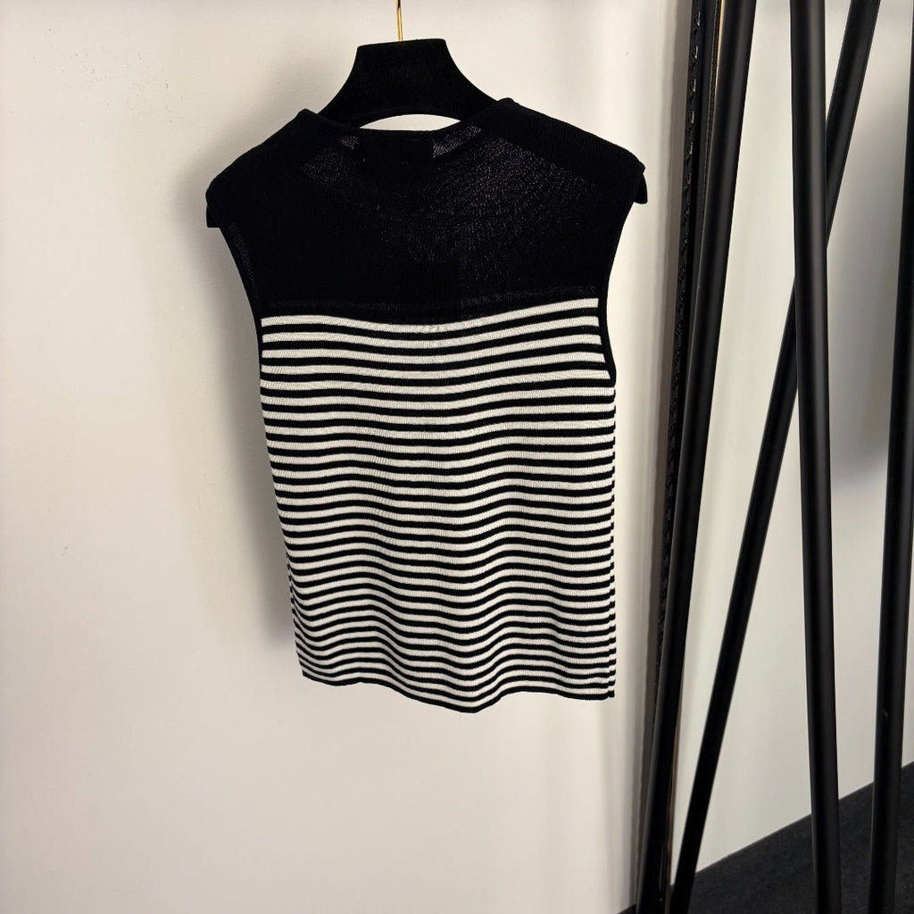 LORO PIANA 26S SLEEVELESS KNIT T-SHIRT 649