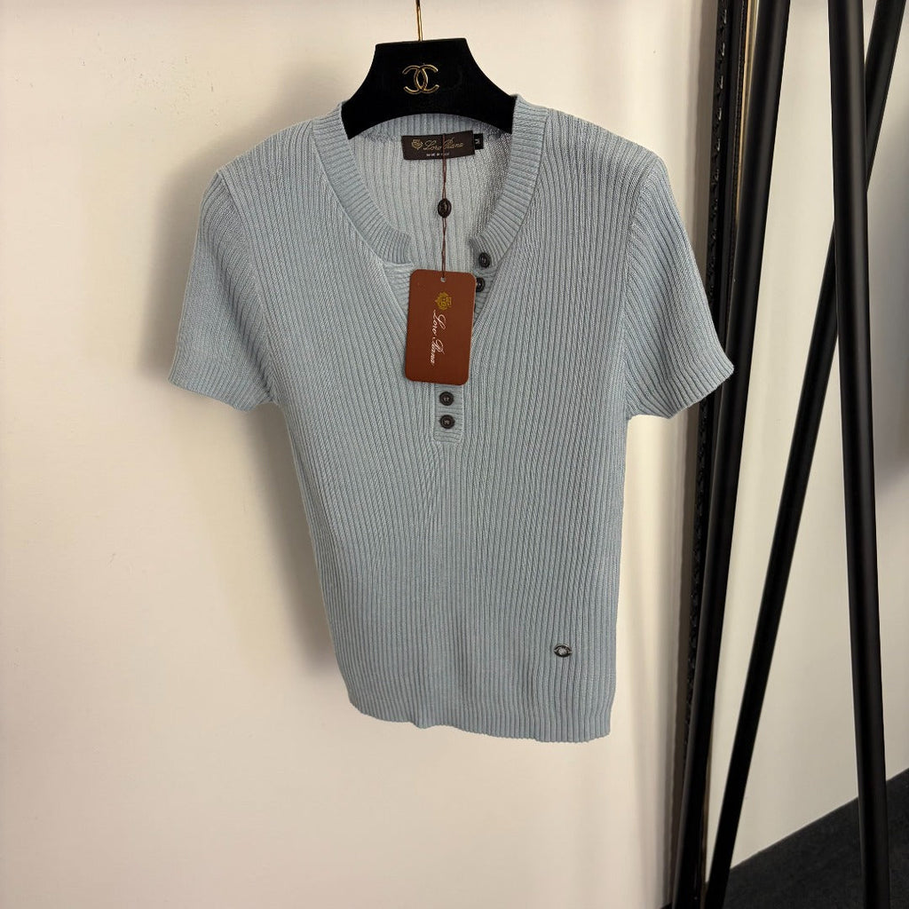 LORO PIANA 26S SHORT SLEEVE KNIT TOP 645