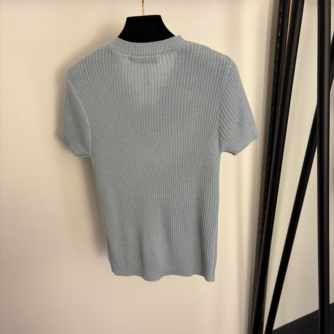 LORO PIANA 26S SHORT SLEEVE KNIT TOP 645