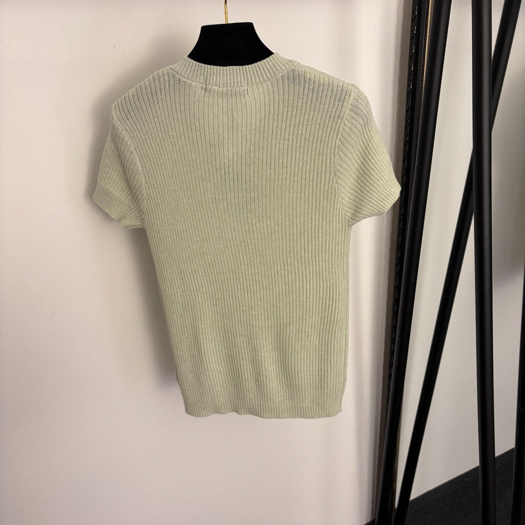 LORO PIANA 26S SHORT SLEEVE KNIT TOP 643
