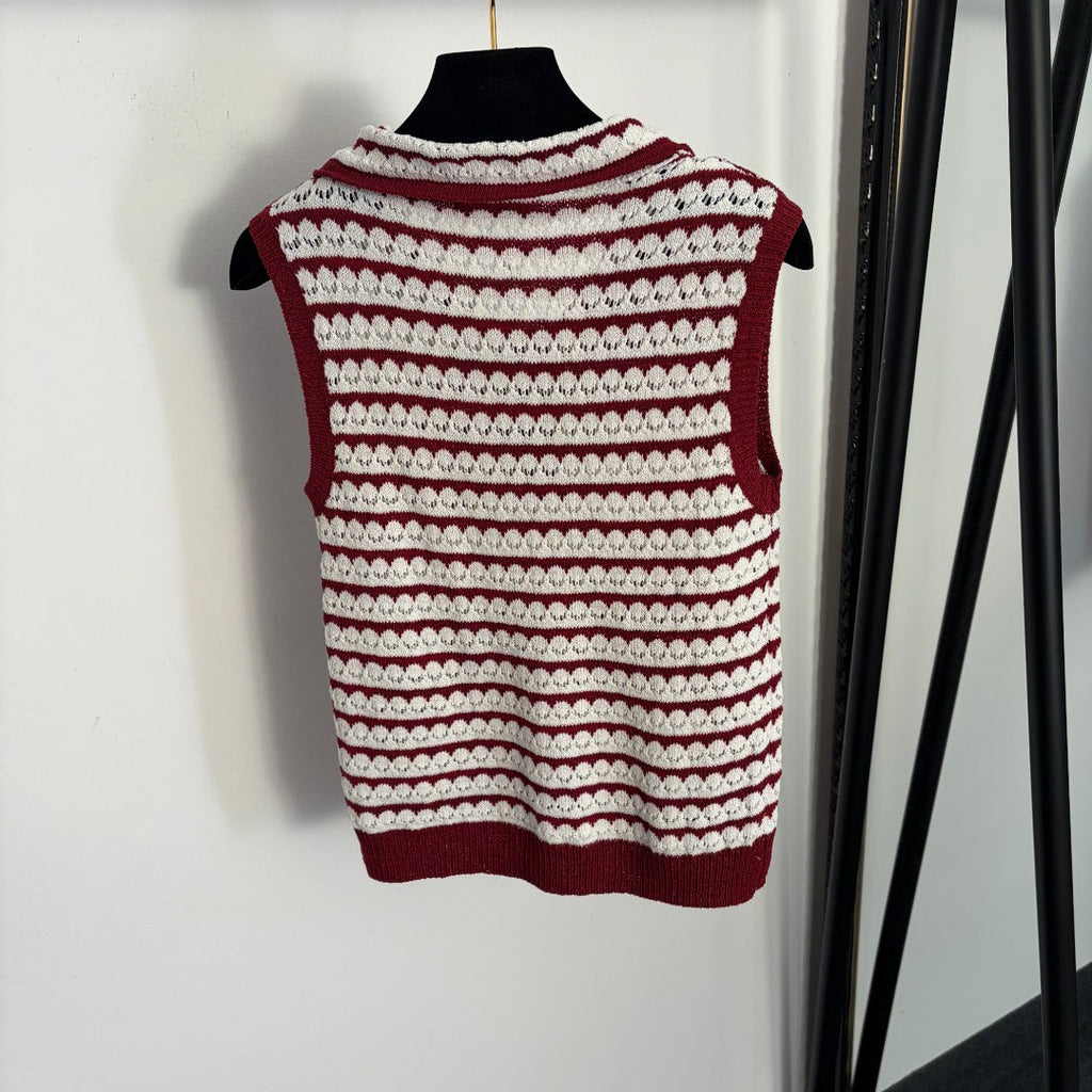 CELINE 26S LACE COLLAR KNIT VEST 135