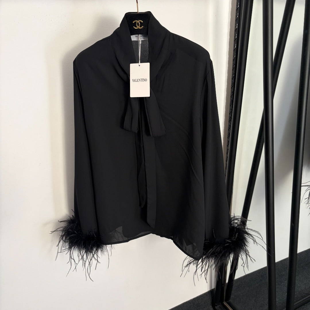 VALENTINO 26S LONG SLEEVE BOW TIE SHIRT 219