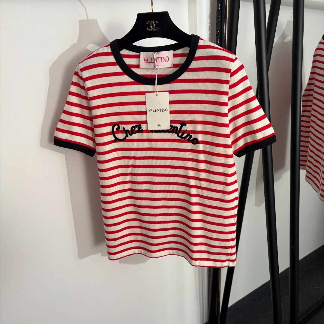 VALENTINO 26S STRIPED SHORT SLEEVE T-SHIRT 221