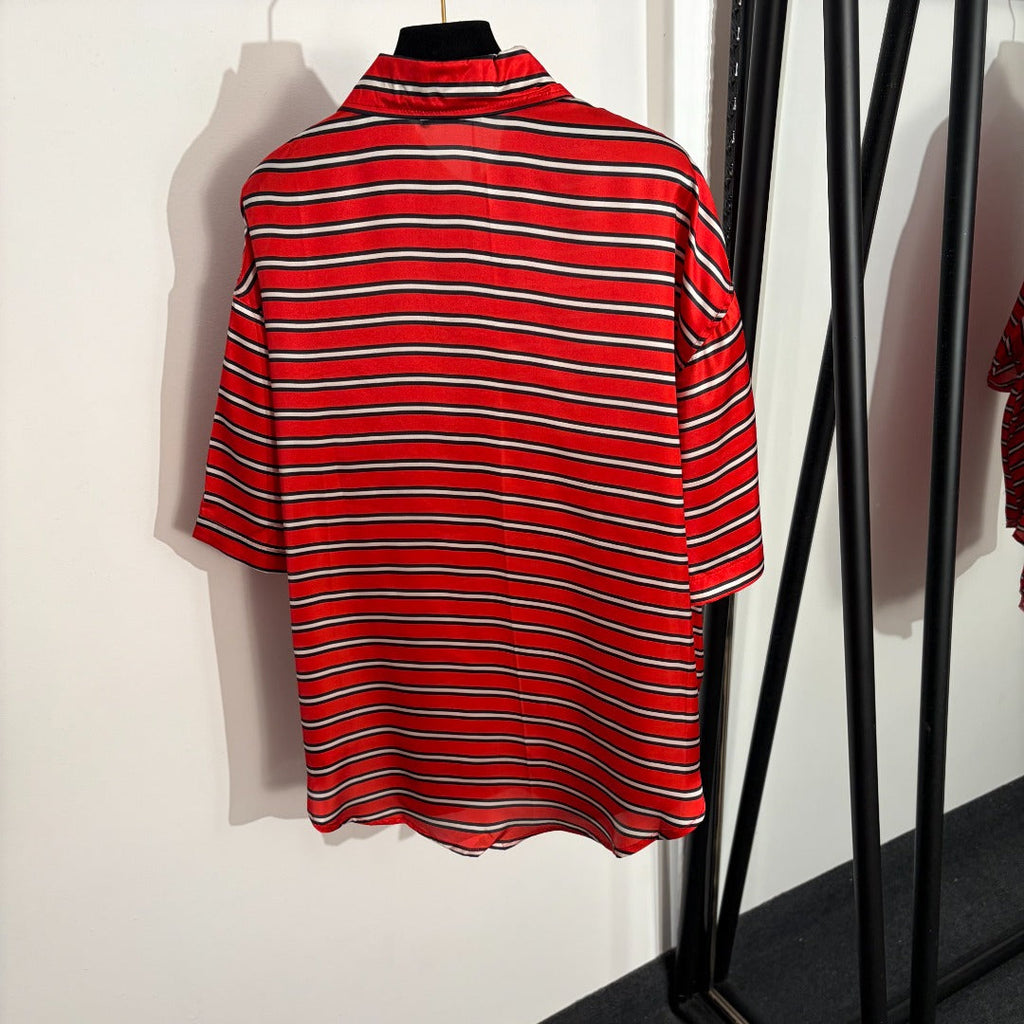 BALENCIAGA 26S SHORT SLEEVE SHIRT & WIDE LEG PANTS SET 128